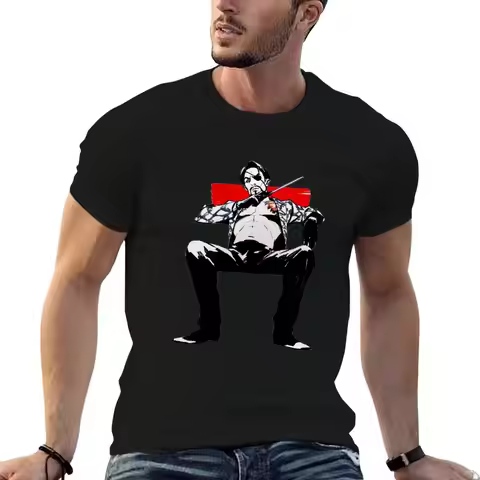 Goro Majima T SHIRT yakuza 0 1 2 3 4 5 kiwami dead souls sticker T-Shirt Casual Minimalist Short Sle