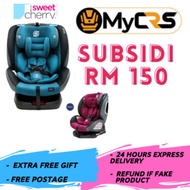 SUBSIDI MYCRS - SWEET CHERRY YB102A CONRAD ISOFIX CAR SEAT / 360 ROTATION / MAROON AND SEA BLUE  COL