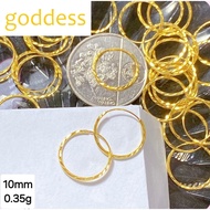 Pawnable 18k Saudi Gold 10mm Hoop Earrings