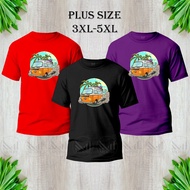 Vintage bus plus size graphic t-shirt premium cotton unisex round neck baju tshirt men & women