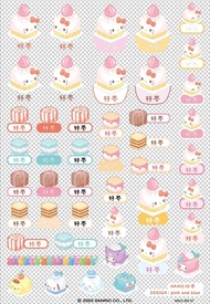 Hello Kitty 甜點風 客製化姓名貼 三麗鷗 防水水晶立體貼紙