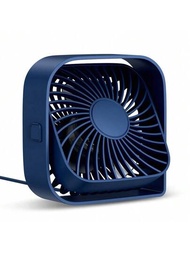 1入組藍色/白色/粉色/灰色12cm USB桌面風扇，迷你電風扇，適用於辦公室/宿舍，3個速度等級，360度旋轉，靜音且節省空間，方便攜帶