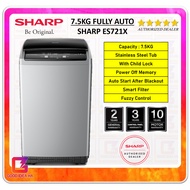 【LOWEST PRICE】SHARP 7.5KG Fully Auto Top Load Washing Machine ES721X Mesin Basuh