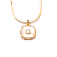 LS สร้อยคอแฟชั่นสตรี สร้อยคอจี้สี่เหลี่ยมเล็ก n2512