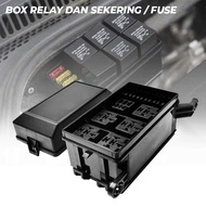 Fuse Box Fuse Relay Holder Box 12 Slots 6-Relay 6-Fuse Fuse Holder Box Set