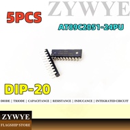 5PCS Brand New Original AT89C2051-24PU AT89C2051-24PI In-Line DIP-20 Single Chip Movement Chip Integ