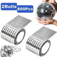 800pcs 5x5mm Disco Mosaic Tiles - Self-Adhesive Square Glass Mirror Pieces, Suitable For DIY Art Col
