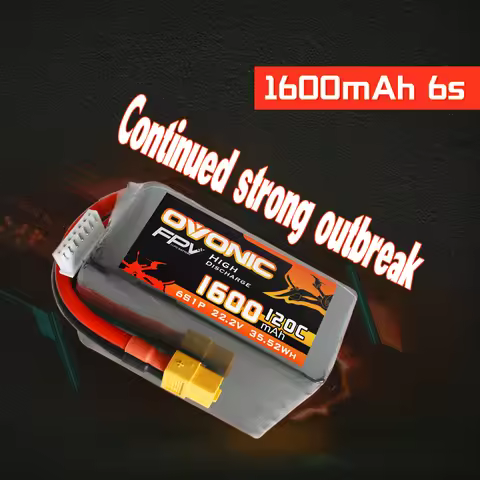 OVONIC 1600mAh 6S 120C Max 240C 22.2V Lipo Battery XT60 Plug FPV Racing Drone Quadcopter Drone Racer