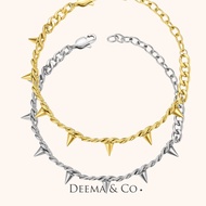 Deema & Co - Pointy Rivet Rebellion Bracelet - Bold 18k Gold Plated and Silver Spike Bracelet