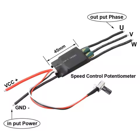 N75R-DC 7-24V 200W BLDC 3 Phase Brushless Motor Driver Hallless DC Motor Drive Board Speed Controlle