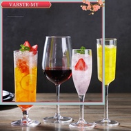 ◇VARSTR◇Plastic Transparent Unbreakable Silicone Plastic Wine Glass Cups Bar Home Goblet