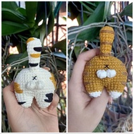 GANTUNGAN Cat Butt Knitted Cat Tail Keychain Cat Keychain