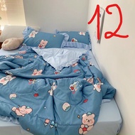 Bộ chăn ga gối đũi bèo Hàn Quốc loại 1 sét 4 món chăn chần hè mền chần hè