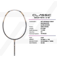 PROTECH CLASSIC WOVEN V2 | 3UG2 | MAX 40LBS | Badminton Racket  | FREE GRIP, STRING & STRING SERVICE