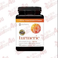 Youtheory Turmeric 1000mg Extra Strength Capsules 薑黃素C3 特強配方 150粒【850502007638】