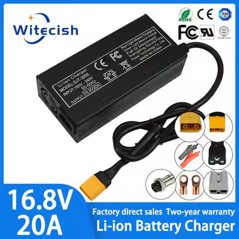 16.8V 20A Lithium Battery Charger For 4S 14.8V Lithium Ion Battery Fast Charger With Fan Aluminum Ca