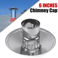 Stove Pipe Chimney Cap Silver Durable Chimney Cap for Roof Chimneys Hood Pipes 6 Inches Chimney Cap silver NEW