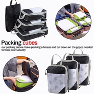 Compression Packing Cube 4PCS Set / Travel Luggage Organiser/ Large Compression Nylon Travel Bag / Shoe Bag