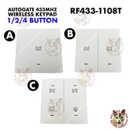 Autogate wireless push button switch 433mhz 1/2/4 push button RF433-1108T Auto Gate KB