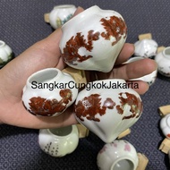 premium Cepuk Guci Cungkok Keramik Sangkar Burung Besar Murai Hwamei