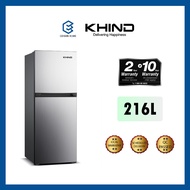 Khind 2-Door Refrigerator (Gross: 216L) RF200 peti sejuk 2 pintu
