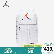 NIKE JORDAN 耐克AJ双肩背包大容量多口袋大学生书包电脑包 纯白色/多彩色 8/20(60mm高)