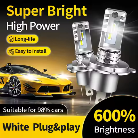 1PC/2PCS H4 LED Motorcycle Car Headlight Bulbs HB2 9003 CSP LED High Low Beam Lamp Mini Size 6000K W