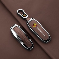 Leather Metal Car Remote Key Case Cover Shell For Porsche Cayenne 911 996 Macan Panamera Boxster 986