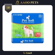 [AAOO Pets] Pet Soft Disposable Male Wraps Dog Diapers - Male ( X-Small )