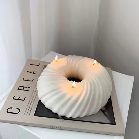 3D Big Donut Silicone Candle Mould DIY Chocolate Chip Cookie Baking Mould Plaster Epoxy Mould Home D