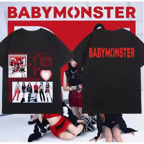 Women T-shirts Babymonster Tshirt Men Cotton Crew Neck Printed T-Shirt Top Bias Ahyeon Asa Rami Rora