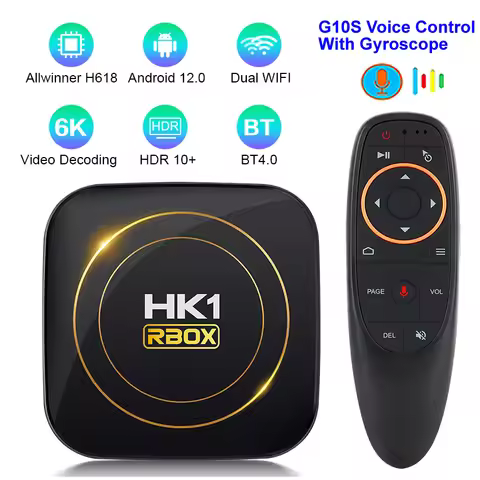 HK1 RBOX H8S Android 12.0 TV Box Allwinner H618 Quad Core MAX 4GB 64GB Set Top Box 5G Dual WIFI BT4.