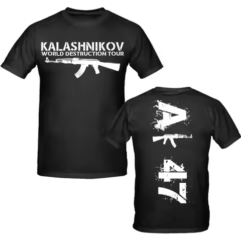 Men'S AK-47 Graphic Tee Featuring A Kalashnikov Doomsday Design This Casual Short-Sleeve Crew Neck S