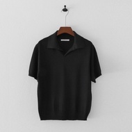 bobs your uncle / Devon knit polo shirt in wool / black