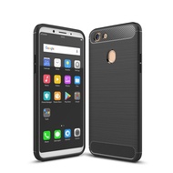 Carristo Oppo F7 Back Case Cover Carbon Fiber Brushed TPU Silicone Soft Casing Phone Mobile Housing