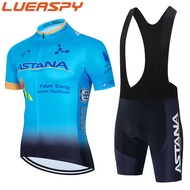 Lueaspy Cycling Jersey Set Summer PRO Bicycle Clothing Men's Quick Dry Road bike Shirt Suit bib Shorts Maillot Pants