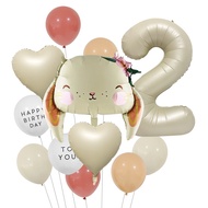 21pcs/set Long Eared Rabbit Balloon 40inch Cream Number Balloon Children Birthday Baby Shower Party 