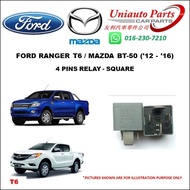 FORD RANGER T6 / MAZDA BT-50 ('12 - '16) 4 PINS RELAY - SQUARE