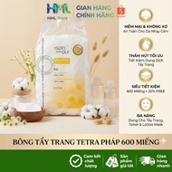 [600 Pieces] Tetra Medical French Makeup Remover Cotton Pads - 100% Pure Cotton, Soft and Lint-Free,