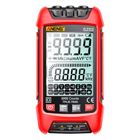SZ02 Digital Multimeter Transistor Smart Testers 9999 Counts True RMS Auto Electrical Capacitance Me