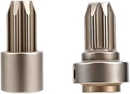 Mesimsple 2pcs 4PCS Steel Center Driveshaft Axle Front Rear Head #6888 for 1/10 Slash Rustler Stampe