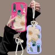 Pink Oil Flowers Bracelet Casing for Samsung Galaxy A73 A04 M13 A04E A14 A24 A34 A54 A21S A217F J7 P