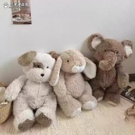 Alisa Mainan Mewah Anak Anjing yang Lembut dan Gebu Hadiah Ulang Tahun Anak Patung Gajah Arnab Comel