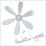 RUN Quiet Operation USB Hanging Fan 16 5 Leaves 10 7ft Power Cord 5W Design For Camping Garage Car U