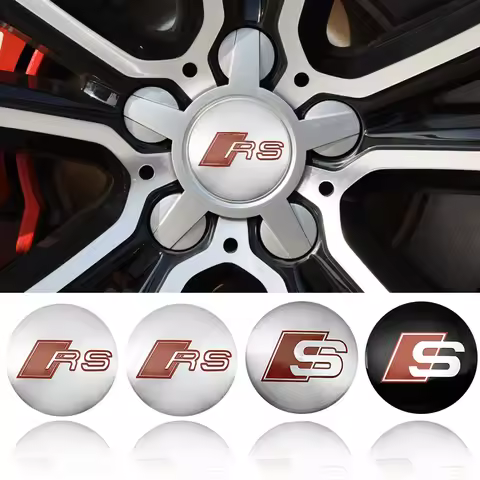4Pcs/set 56mm RS Logo Car Wheel Center Hub Caps Badge Stickers For Audi A1 A3 8P 8V A4 A5 A6 A7 A8 Q