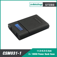 AnllelaSagra DIY Power Bank Case 4 × 18650 Battery Charge Storage Box 5V Dual USB Digital Display Ch