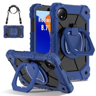 For Xiaomi Redmi Pad SE 8.7 4G 2024 Case Shockproof Silicon PC Pull Ring Stand Shoulder Strap Tablet