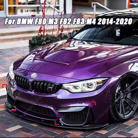 For BMW F80 M3 F82 F83 M4 2014-2020 Car Front Bumper Side Air Vent Splitter Lip Canard Diffuser Trim