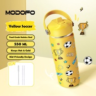 MODOFO 18oz Kids Tumbler Kids Thermos Water Bottle Thermos Flask Stainless Steel Cute Cartoon Water 