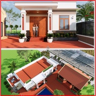 Dk251 7m5x18m5 4th Level House Design Drawing with Roof Printed on A3 Paper, Full 3D Color, Architec